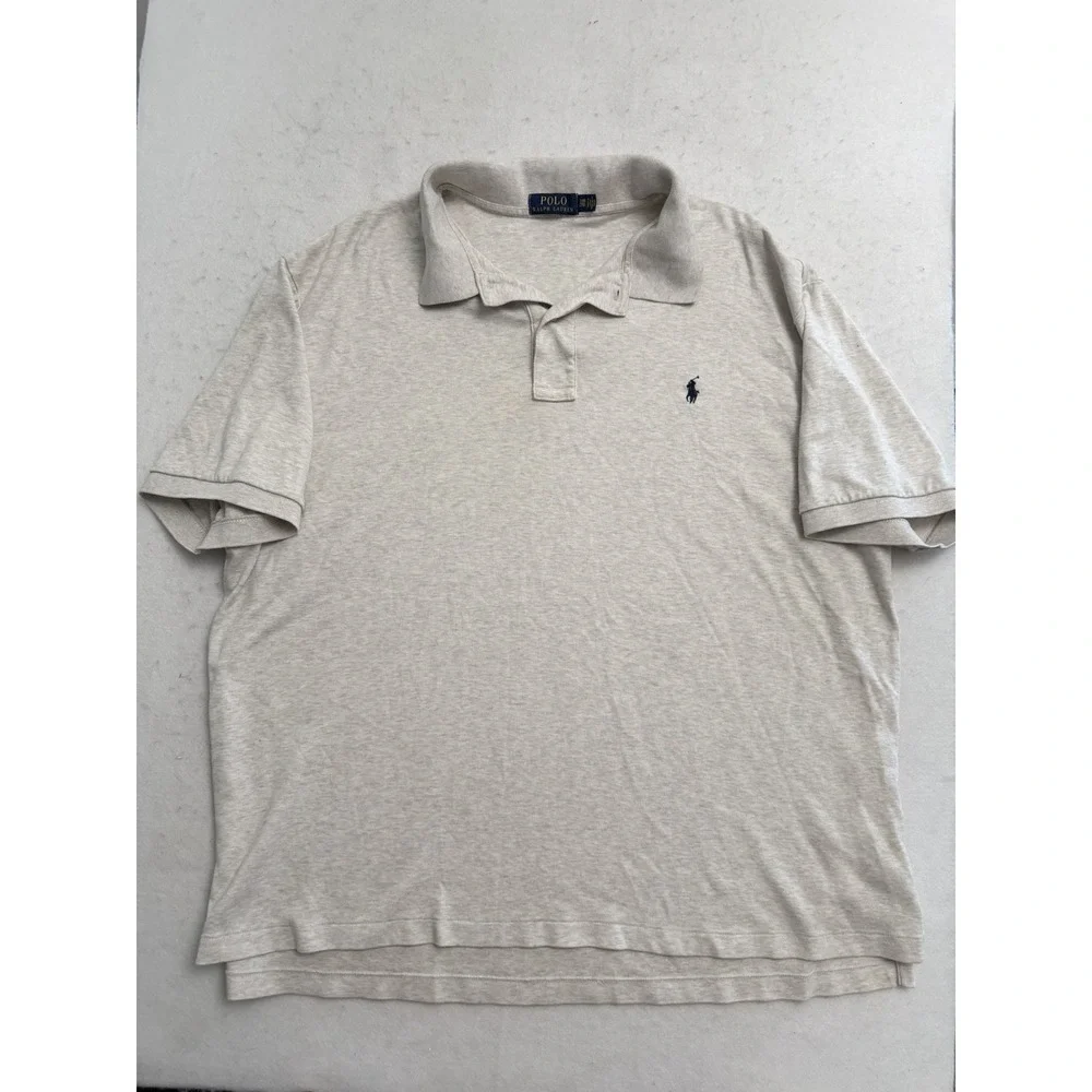 Polo Ralph Lauren Polo Golf Shirt Mens 2XB Gray Pony Casual‎ Short Sleeve Soft